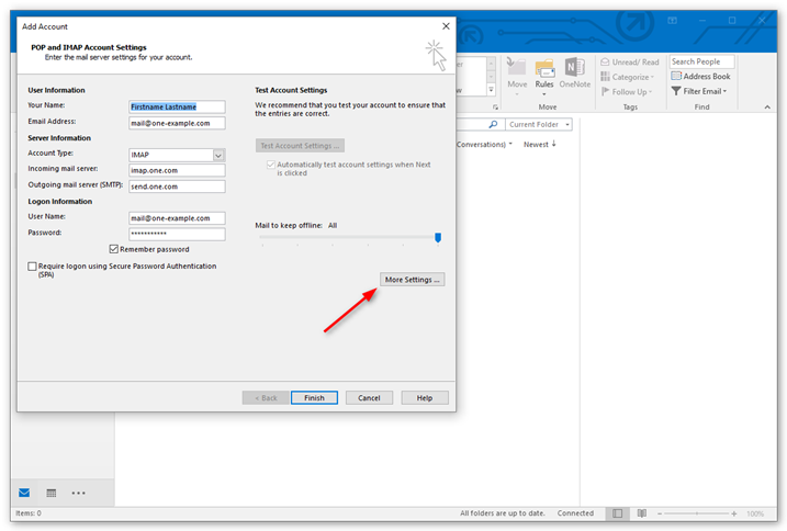 Configuring Outlook 2016 For Your IMAP Server